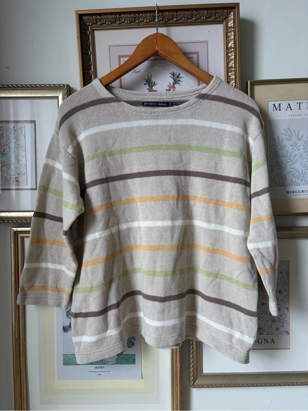 Gudrun Sjoden 100% Cotton Striped Sweater Large